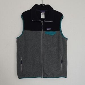 Patagonia Synchilla Fleece Vest Men’s XL Gray Teal Full Zip Classic Outdoor
